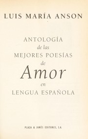 Tapa de Antologia de las Mejores Poesias de Amor en Lengua Española