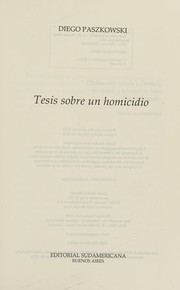 Tapa de Tesis Sobre Un Homicidio