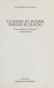 Tapa de Cuando el poder perdió el juicio